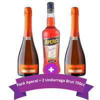 Pack: 1 Aperol 750ml + 2 Undurraga Brut 750ml