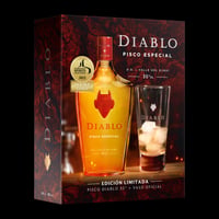 Pack 1 Pisco Diablo 35° 700 cc + Vaso
