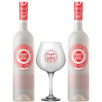 Pack 2 Pisco Fundo Los Nichos Reservado 750cc + Copa 507cc