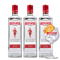 Pack 3x Gin Beefeater London Dry - 750ml + Copa Vidrio