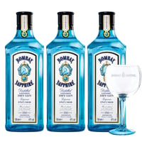 Pack 3x Gin Bombay Sapphire London Dry - 750ml + Copa Oficial