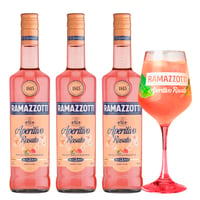 Pack 3x Ramazzotti Rosatto - 750ml + Copa Ramazzotti (vidrio)