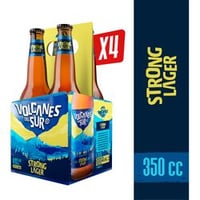 Pack 4 un. Cerveza Volcanes del Sur Strong Lager 6.7° 350 cc