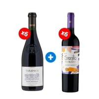Pack 6 Botellas Gran Reserva Tarapaca Cabernet Sauvignon + 6 Botellas Viu Manent Secreto Cabernet Sauvignon ($4.990 c/u)