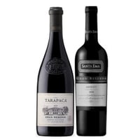 Pack 6 botellas Gran Reserva Tarapacá Cabernet Sauvignon + 6 Santa Ema Gran Reserva Merlot ($5.990 c/u)