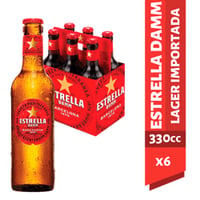 Pack 6 un. Cerveza Estrella Damm Lager 4.3° 330 cc