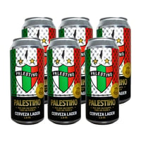 Pack 6x Cerveza Del Puerto Palestino Lager 4,9˚ - Lata 473cc
