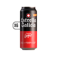 Pack 6x Cerveza Estrella Galicia Lager Lata 500cc