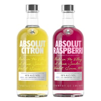 PACK ABSOLUT N°2: 1x Vodka Absolut Citron 750cc + 1x Vodka Absolut Raspberri 750cc