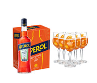 Pack Aperitivo 6xaperol 750cc+set De 6 Copas