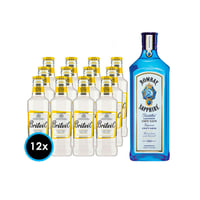 PACK BOMBAY BRITVIC (Agua Tónica): 12x Agua Tónica Britvic 200cc + Gin Bombay Sapphire 750cc 40°alc