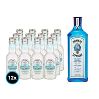 PACK BOMBAY FENTIMANS (Light Tonic Water): Gin Bombay Sapphire 750cc 47º alc. + 12x Bebida Premium Fentimans Light Tonic Water 200cc