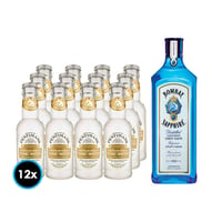 PACK BOMBAY FENTIMANS (Tonic Water): Gin Bombay Sapphire 750cc 47º alc. + 12x Bebida Premium Fentimans Tonic Water 200cc