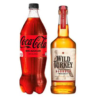 Pack Bourbon Wild Turkey 750cc + Bebida: Whiskey Bourbon Wild Turkey 750cc + Coca Cola Zero Azúcar 1.5 L