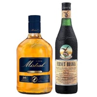 Pack Branca + Mistral: Licor Fernet Branca 750cc + Pisco Mistral Añejado 1 Litro 35º alc.