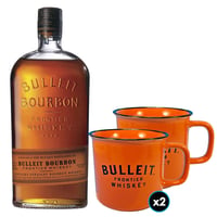 PACK BULLEIT + 2 TAZAS: 1x Whiskey Bulleit 750cc + 2x Taza Bulleit