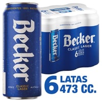 Pack Cerveza Becker lata 6 un de 473 cc
