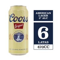 Pack Cerveza Coors original lata 6 un de 470 cc