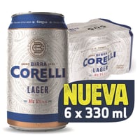 Pack cerveza Corelli lager lata 6 un de 330 cc