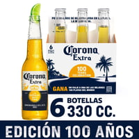 Pack Cerveza Corona extra botella 6 un de 330 cc