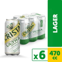 Pack Cerveza Cristal ultra liviana lata 6 un de 470 cc