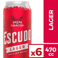 Pack Cerveza Escudo lata 6 un de 470 cc