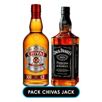PACK CHIVAS JACK: Whisky Chivas Regal 12 años 750cc + Whiskey Jack Daniels N7 750cc