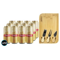 PACK CUSQUEÑA: 12X Cerveza Cusqueña Lata 473cc +1x Tabla Picoteo Cusqueña