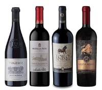 PACK CYBER GRAN RESERVA Nº3: Vino Tarapacá Gran Reserva Cabernet Sauvignon 750cc + Vino Medalla Real Gran Reserva Cabernet Sauvignon 750cc + Vino Toro de Piedra Cabernet Sauvignon 750cc + Vino Bestia Negra Cabernet Sauvignon 750cc