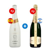 Pack de 3 Cava Anna Codorniu Brut Reserva Blanc de Blancs + 3 Espumantes Chandon Brut ($9.990 c/u) Semanal
