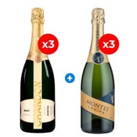 Pack de 6 Espumantes: 3 Chandon Brut + 3 Montes Lumina Brut