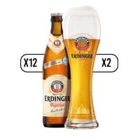 Pack Erdinger Weissbier 500ml + 2 Vasos 500ml