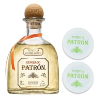 PACK FAN PATRON: 1x Tequila Patron Reposado 750cc + 2x Posa Vaso Patrón