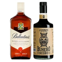 PACK FERNET + BAF LITRO: Fernet Buhero Negro 700cc 39°alc + Whisky Ballantines Finest 1 Litro 40º alc.