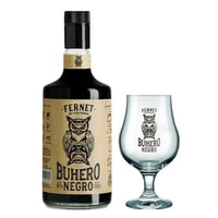 Pack Fernet Buhero Negro 39% alc 700ml + Vaso Original