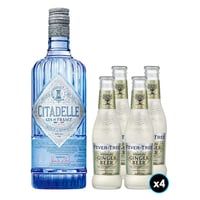 PACK FEVER TREE - CITADELLE Nº1: 1x Gin Citadelle de Francia 1 Litro + 4x Fever Tree Ginger Beer 200cc