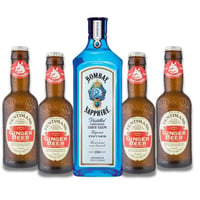 Pack Gin Bombay Saphire 750ml + 4 Fentimans Ginger Beer 200ml