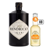Pack Gin Hendricks 700cc + 8x Agua Tónica Fentimans Valencian Orange 200cc