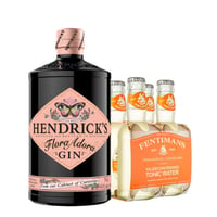 Pack Gin Hendricks Flora Adora + 4x Agua Tónica Fentimans Valencian Orange 200cc