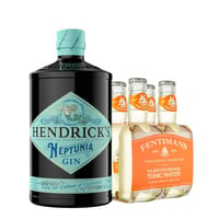 Pack Gin Hendricks Neptunia + 4x Agua Tónica Fentimans Valencian Orange 200cc