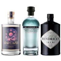 PACK GIN PREMIUM: 1x Stargazer Gin 700cc 42° alc. + 1x Gin Hendriks 700cc 41,4° alc. +1x The London Gin N°1 700cc 47° alc. 