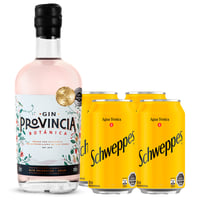 Pack Gin Provincia Botanica 700cc + 4x Schweppes Tónica Lata 350cc
