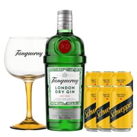 Pack Gin Tanqueray + 6 Schweppes SA + Copa