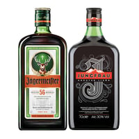 PACK JAGER + JUNGFRAU: Licor Jagermeister 700cc 35º alc. + Licor Jungfrau 700cc 30º alc.