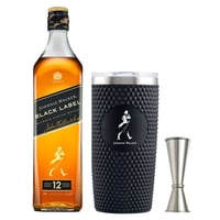 PACK JW BLACK: 1x Whisky Johnnie Walker Black 40° 750cc +1x Tumbler +1x Jigger