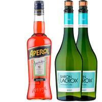 Pack Licor aperitivo Aperol 700cc + 2 Espumantes Baron Lacroix Brut 750cc