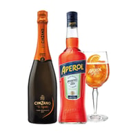 Pack Licor Aperol Spritz 750cc + Espumante Cinzano 750cc + Copa de Regalo