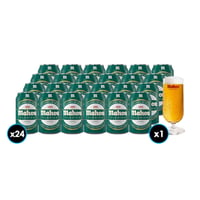 PACK MAHOU CLASICA + COPA: 24x Cerveza Mahou Clásica en Lata 330cc + 1x Copa Mahou 330cc
