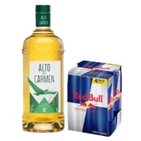 Pack Pisco Alto del Carmen 1L + 4 Red Bull Regular 250cc