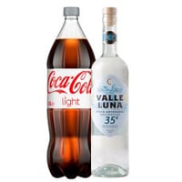 Pack Pisco Artesanal Valle Luna doble destilado 35° + Coca-Cola light 1.5lt